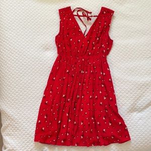 Madewell Magnolia Tie-back Red Dress